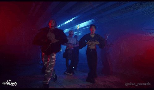 a group of people are dancing in a dark room with the words @viva_records on the bottom right