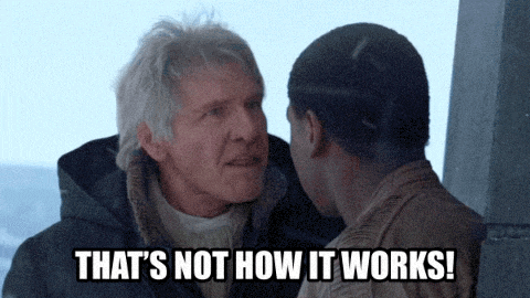 two men are talking to each other and one of them says that 's not how it works