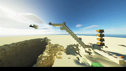 a computer generated image of a beach scene