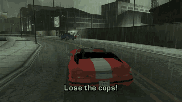 a video game says lose the cops on the bottom of the screen