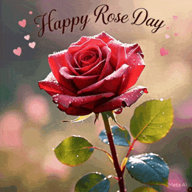 a picture of a rose with the words happy rose day