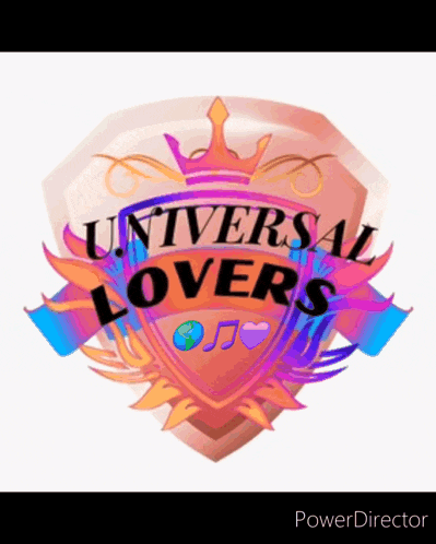 a logo for universal lovers with a crown and wings