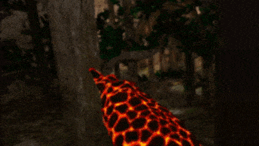 a video game scene with a tree and a wooden bridge