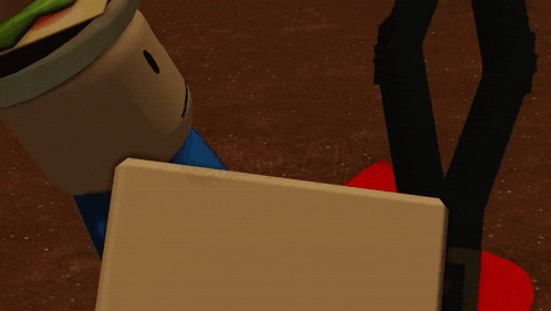 a cartoon character with a hamburger on his head is laying on the ground next to a red shirt that says op