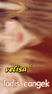 a blurred image of a woman with the words velisa lc ladis cangek on the bottom