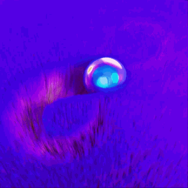 a purple background with a blue ball in the middle of it