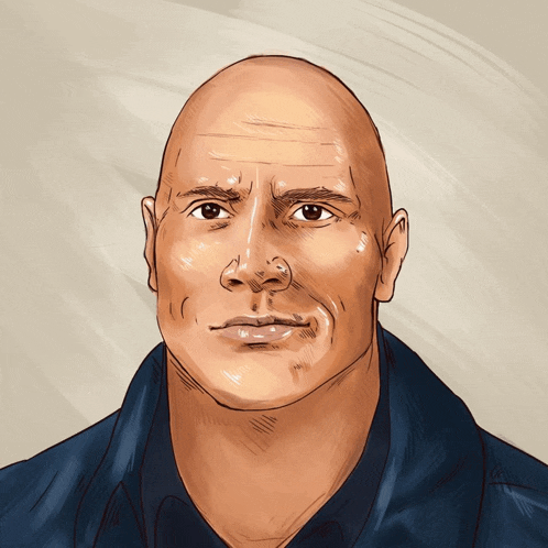 a drawing of a man with a bald head