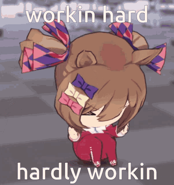 a picture of a horse with the words workin hard hardly workin