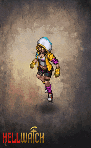 a drawing of a girl with the words hellwatch below her