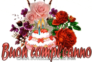 a birthday cake with two candles and flowers with the words buon compleanno