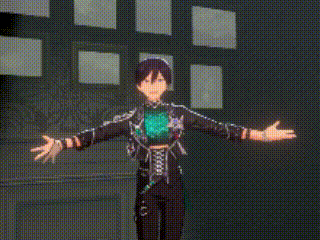 a video game character is dancing on a stage .