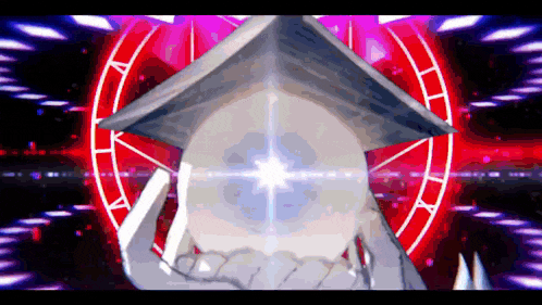 a person holding a pyramid in their hands with a red circle around it