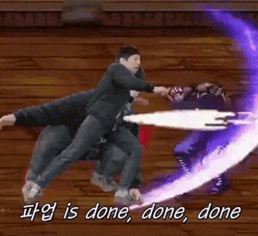 a video game scene with the words " is done done done " written on the bottom