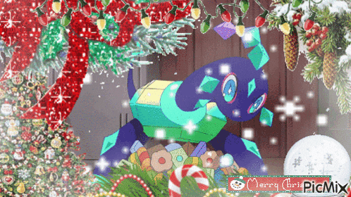 a picture of a christmas scene with a merry chris picmix watermark