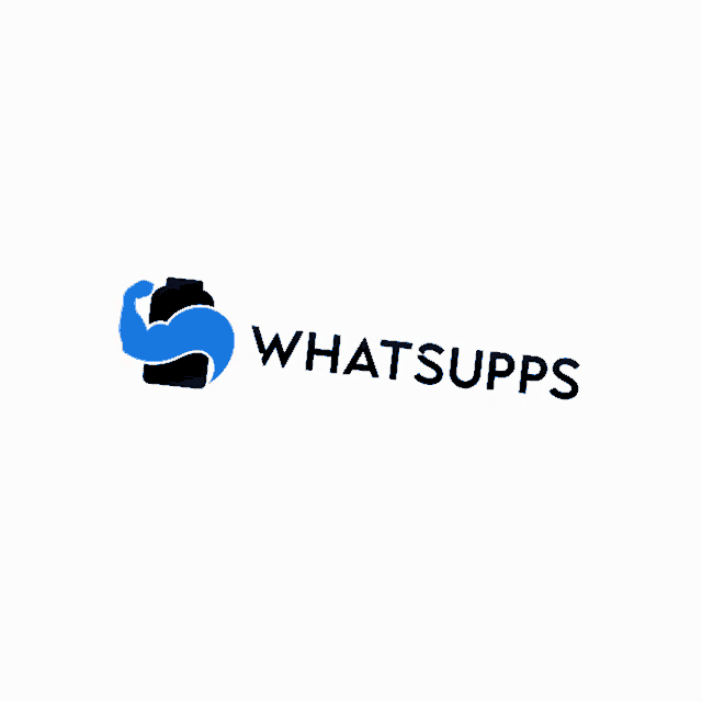 a logo for a company called whatsupps with a muscle arm