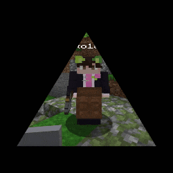 a minecraft pyramid with a man in a suit and tie on it