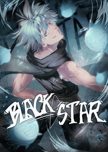 a picture of a boy with the words black star on it