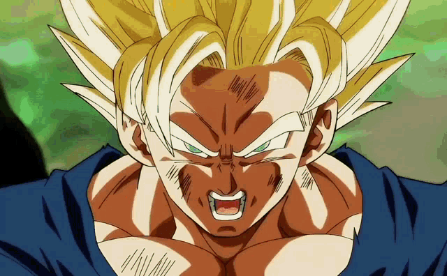 a close up of a cartoon character 's face with yellow hair