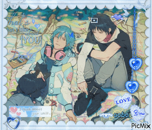 a picture of two anime characters with the words that 's what i like about you written on it