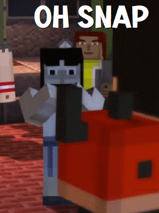 a screenshot of a video game with the words oh snap on it