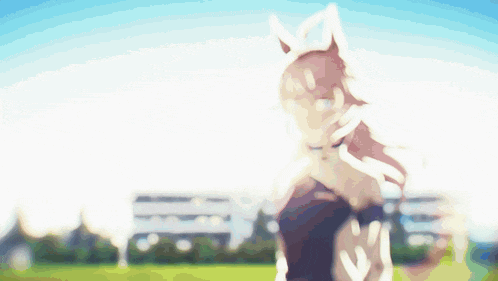 a blurry picture of a person with a horse 's head on their shoulder