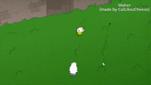 peter griffin from family guy is standing in a grassy area