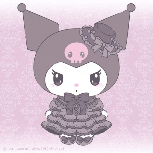 a drawing of a girl with a skull on her head and a hat