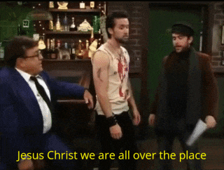 jesus christ we are all over the place is displayed on the screen