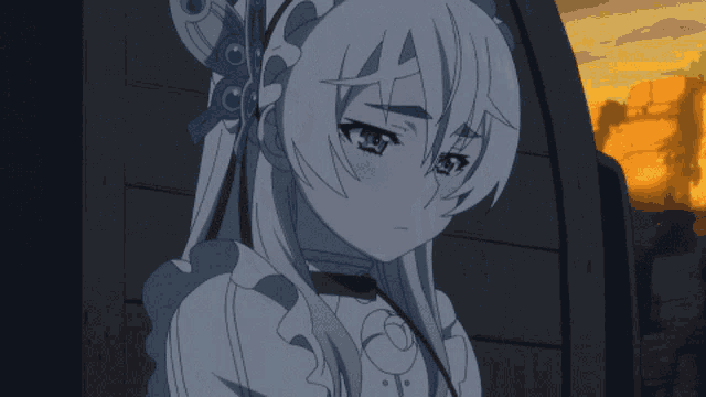 a girl with white hair and a butterfly in her hair is on a screen that says tokyo mx
