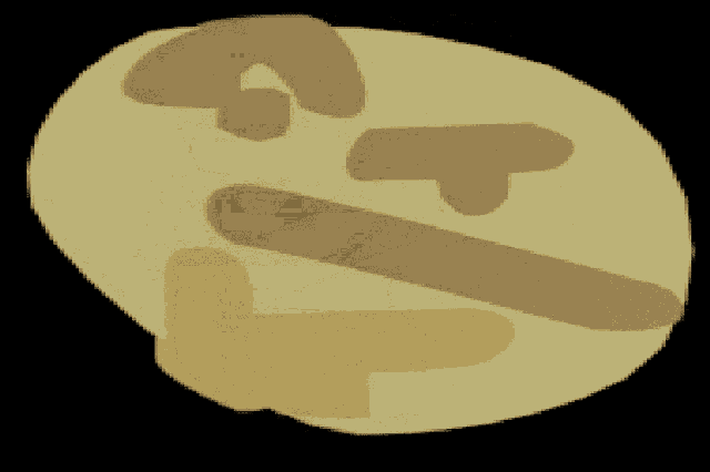 a drawing of a thinking face with a t and a s on it