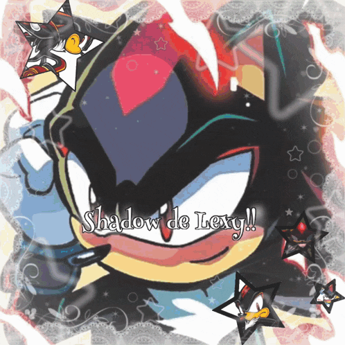 a picture of shadow the hedgehog with the words shadow de lexy written on it