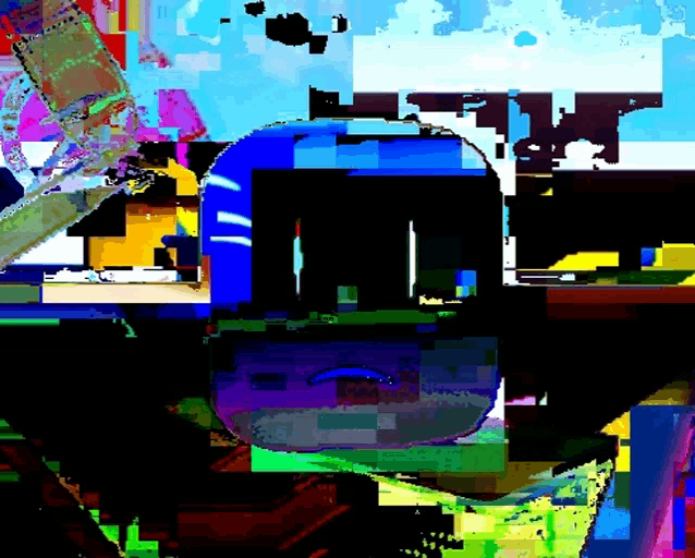 a colorful image with a circle in the middle