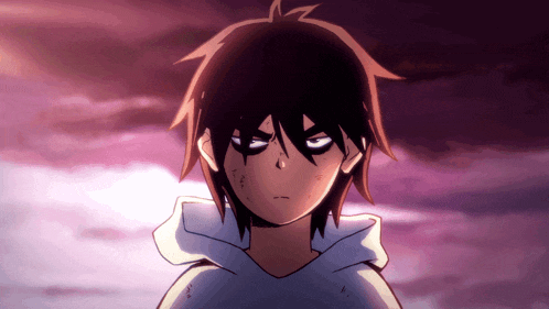 a close up of a person with a purple background
