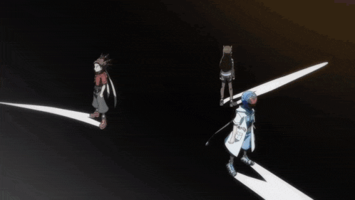 a person in a red shirt is standing in the dark with a sword
