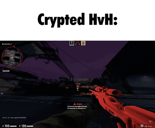 a screenshot of a video game with the words crypted hvh
