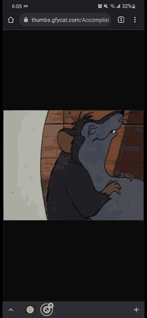 a screenshot of a cartoon mouse on thumbs.gfycat.com/accomplish