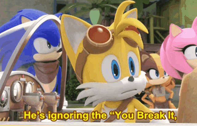 Sonic Tails GIF - Sonic Tails Hes Ignoring The You Break It You Bought It GIFs