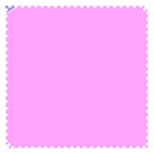 a pink postage stamp with arabic writing and green flowers around it