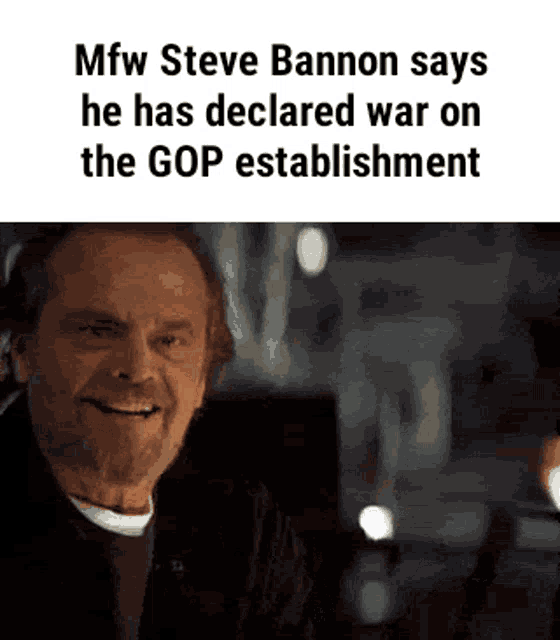 steve bannon says he has declared war on the gop establishment .