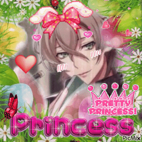 a picture of a girl with a crown and the words pretty princess on it