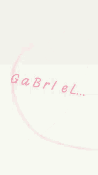 gabriel is written in red on a white background with a pink heart