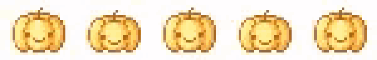 a row of pumpkins with faces on them on a white background