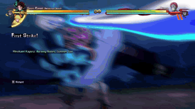 a screenshot of a video game that says first strike on the bottom