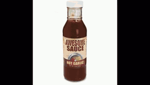 a bottle of hot garlic sauce has an awesomesauce logo on it