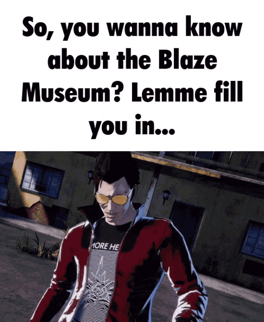 a man wearing sunglasses and a shirt that says more he