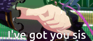 a close up of a person 's hand with the words " i 've got you sis " above it
