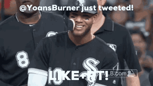 a picture of a baseball player with the caption " yoansburner just tweeted ! "
