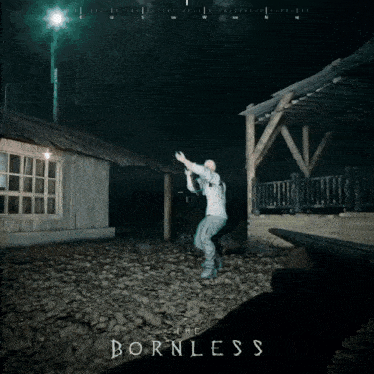 a video game called the bornless has a man holding a gun