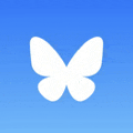 a white butterfly on a blue background