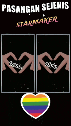 a picture of a man and a woman with the words pasangan sejenis starmaker on the bottom